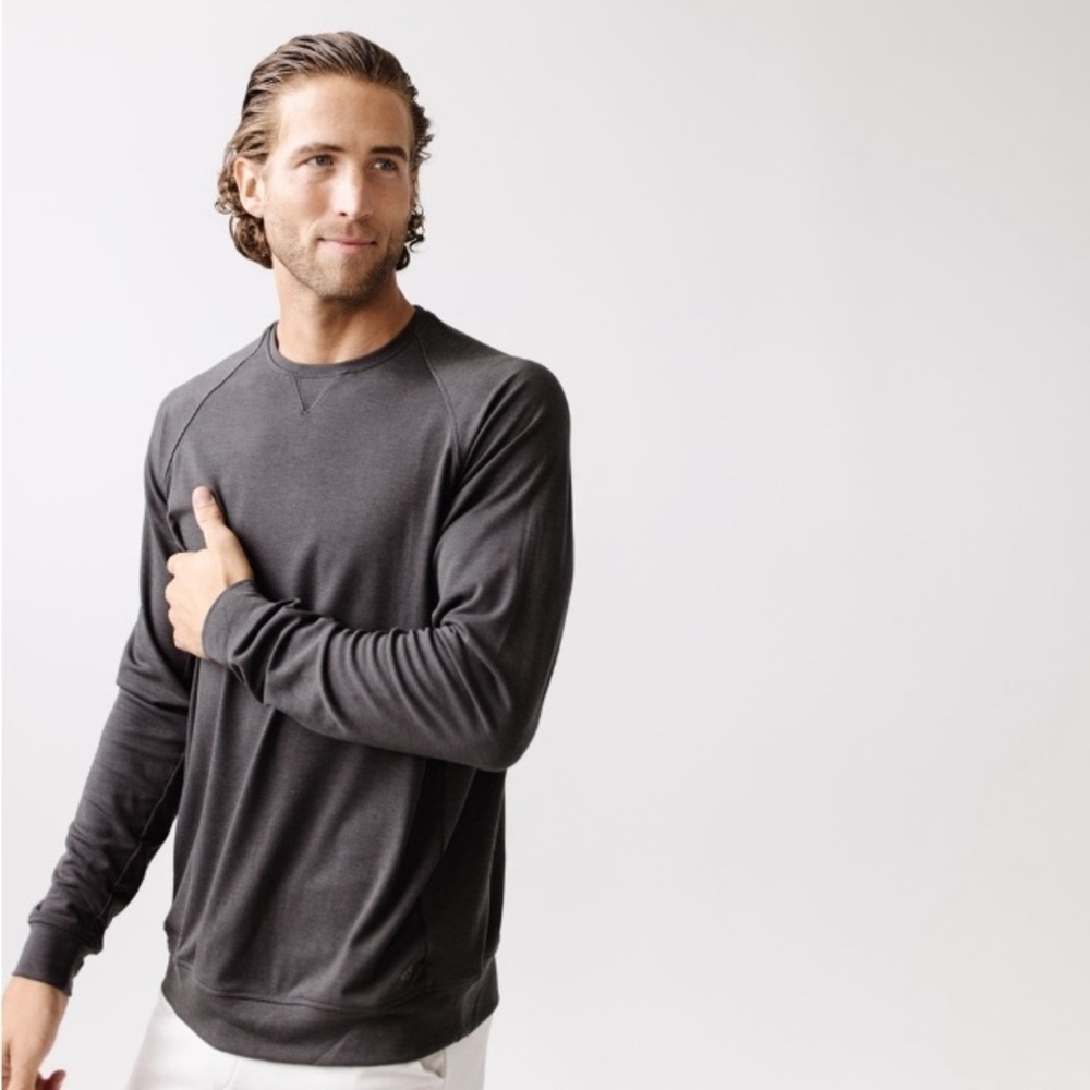 Cozy Earth Bamboo Pullover Crew in Charcoal Size XL Gorpcore Natural Breathable